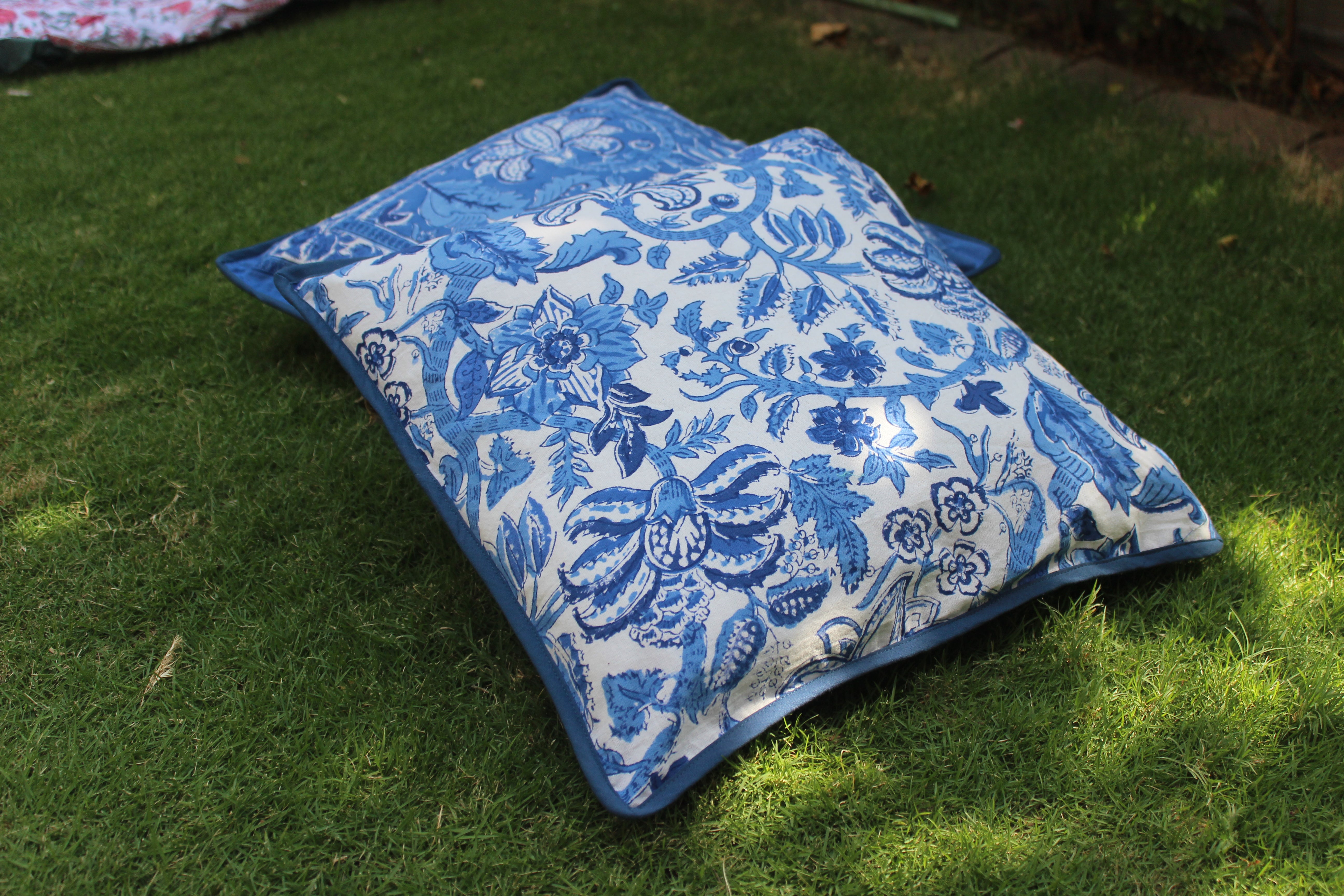 Floral Jaipur Block Printed Chair Cushion by World Market