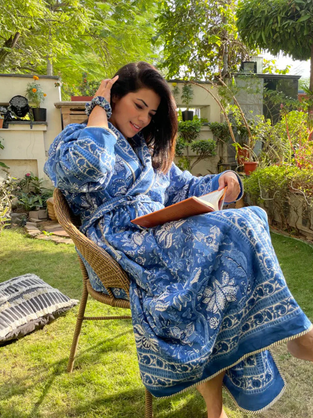 Neelkanth Quilted Cotton Robe