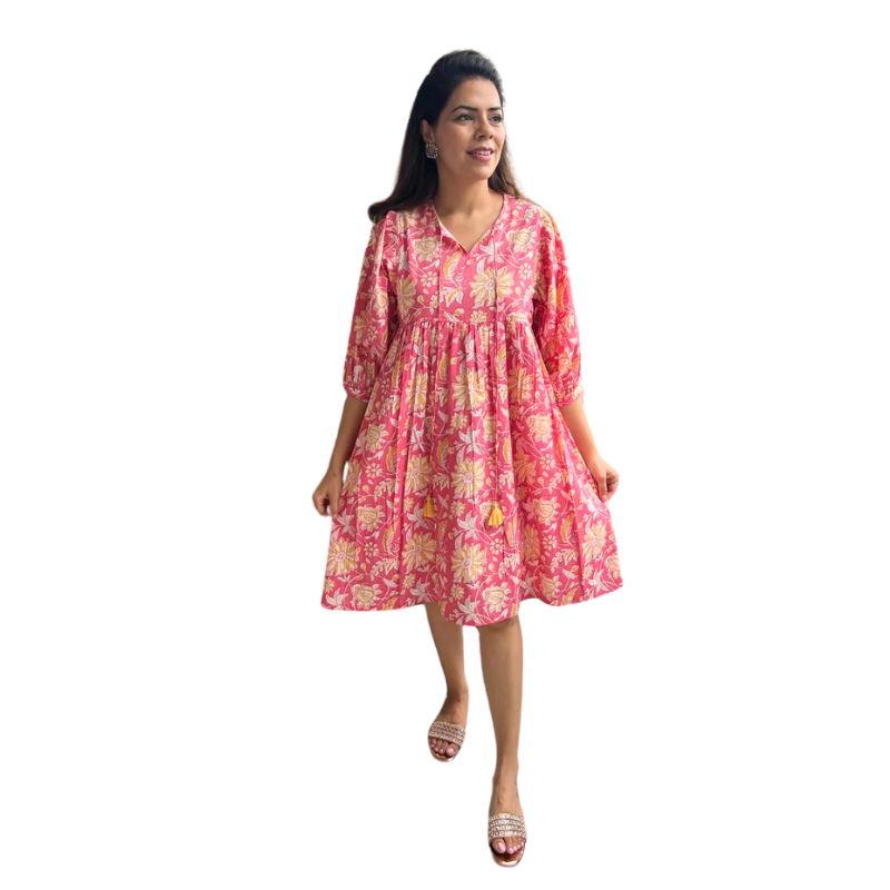 Sapna Dress | Brilliant Pink