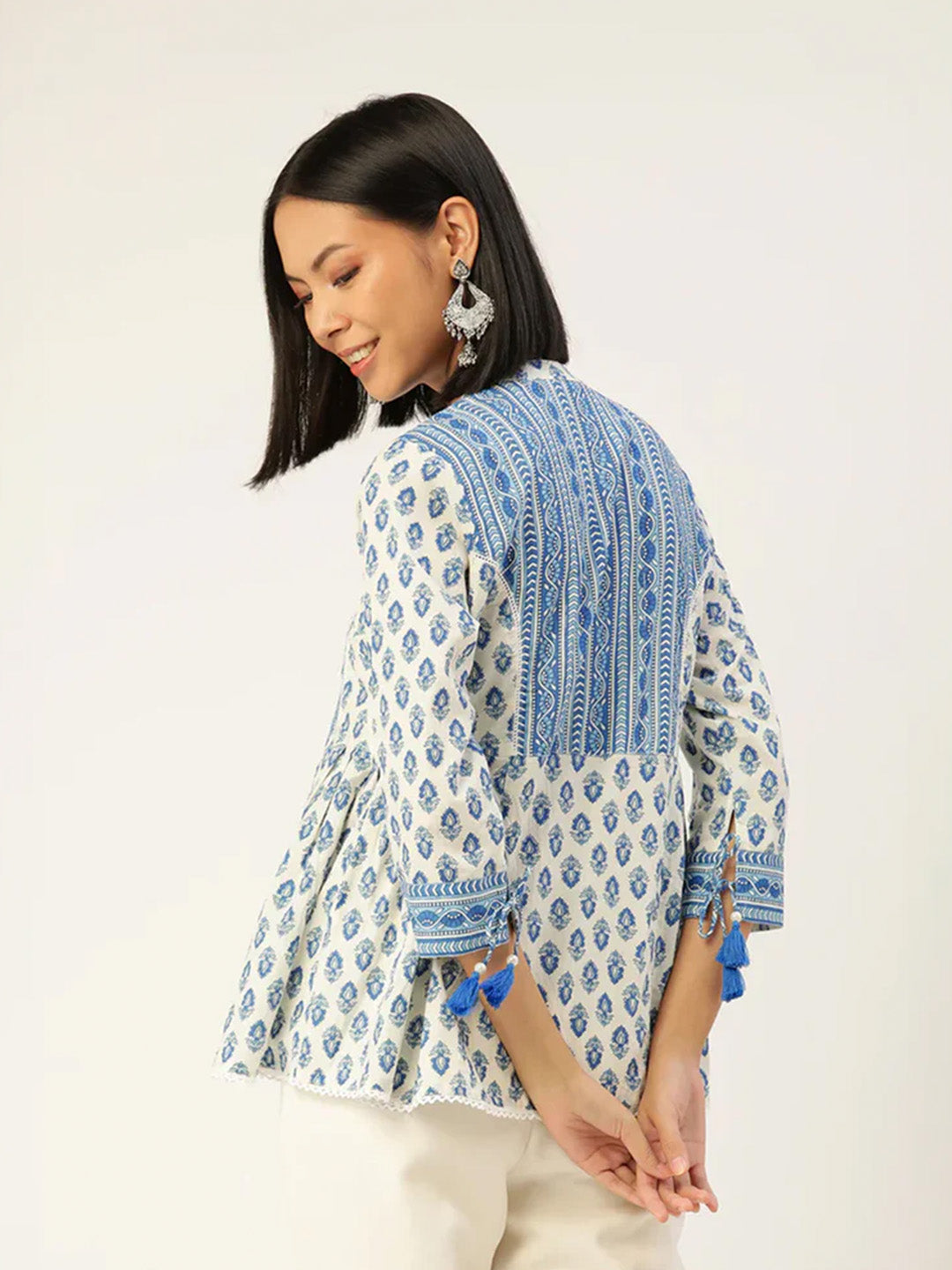 Megha Top | Blue Booti