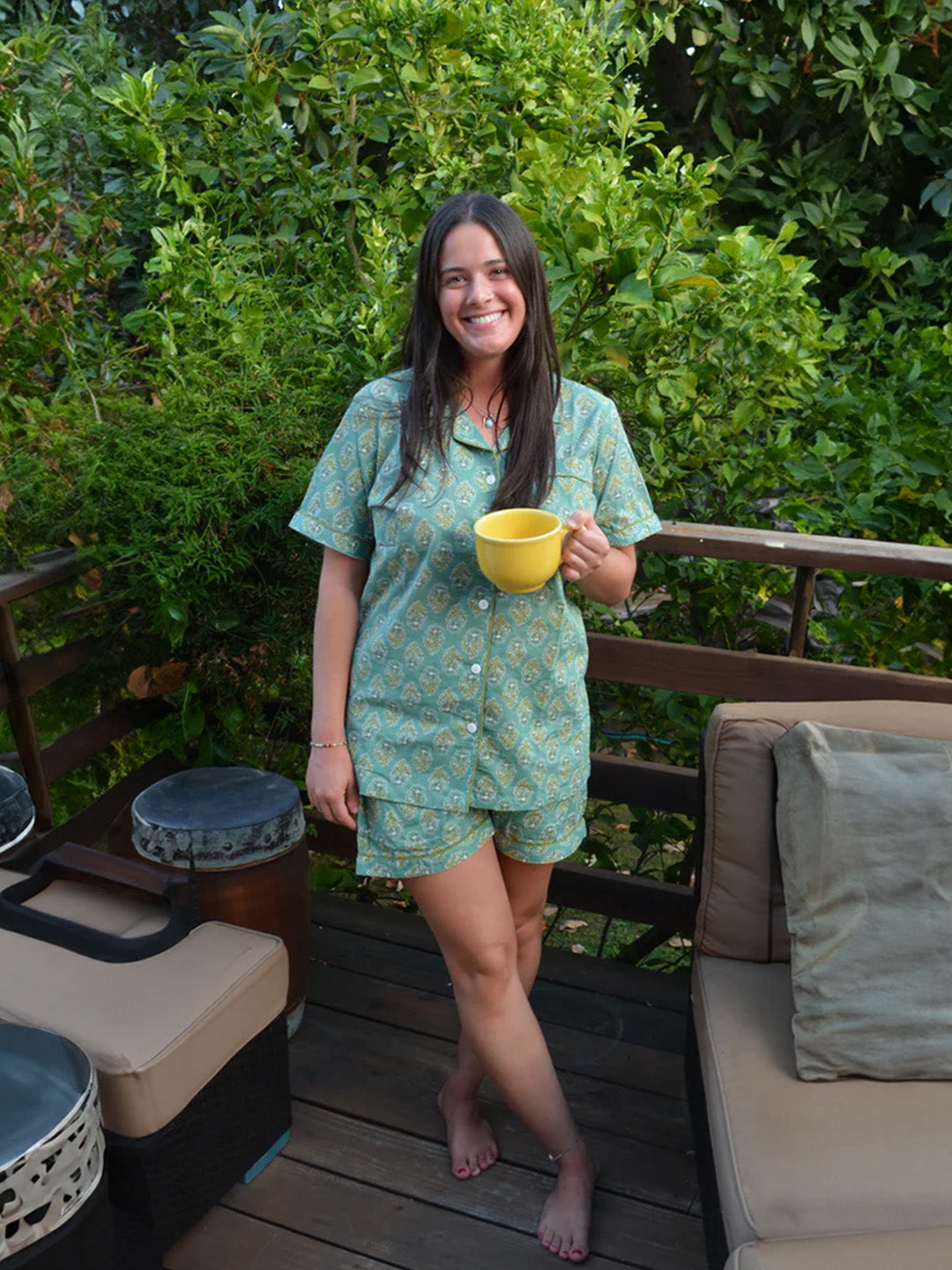 Shanti PJ Set Short | Summer Meadow