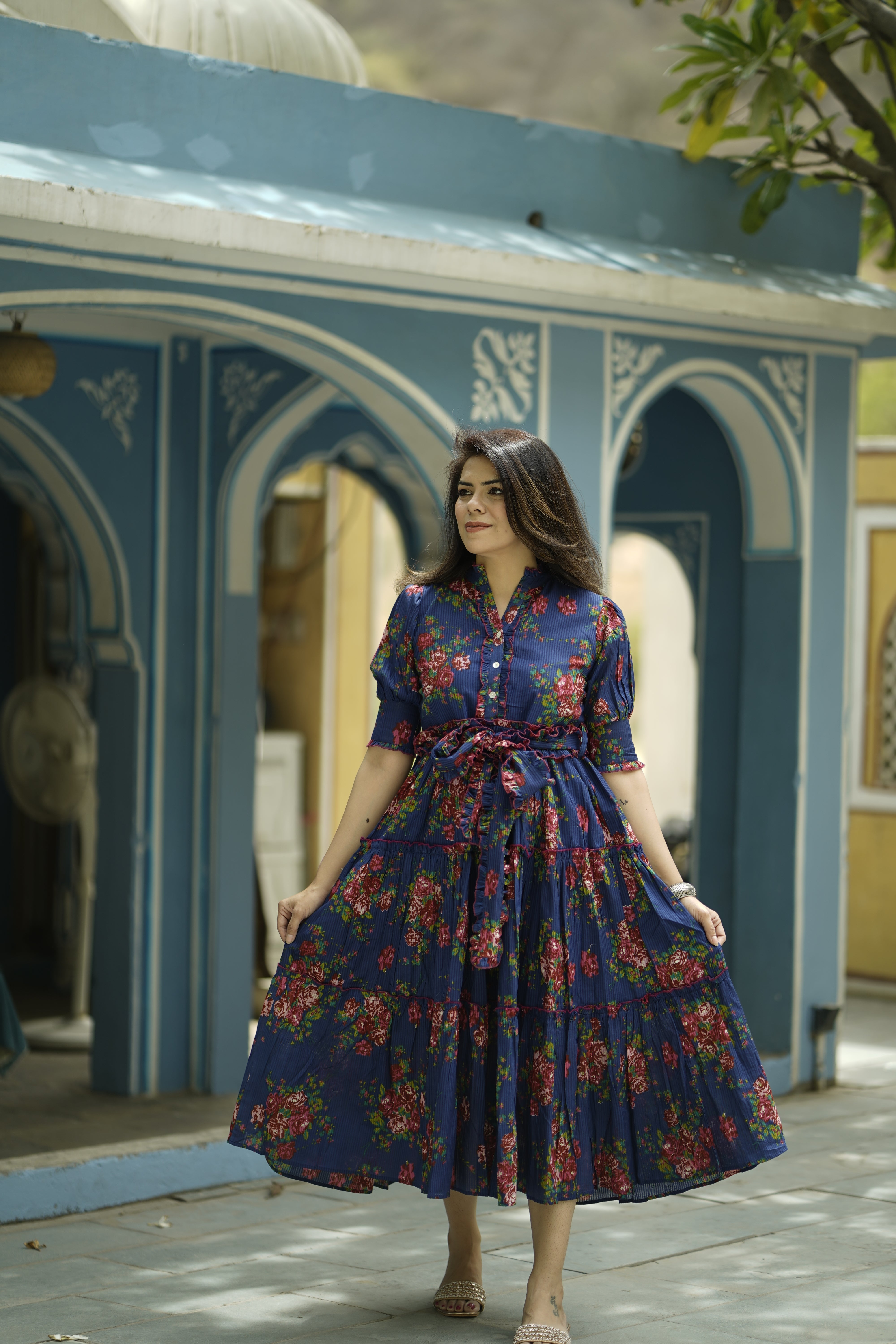 Saumya Dress | Deep Blue