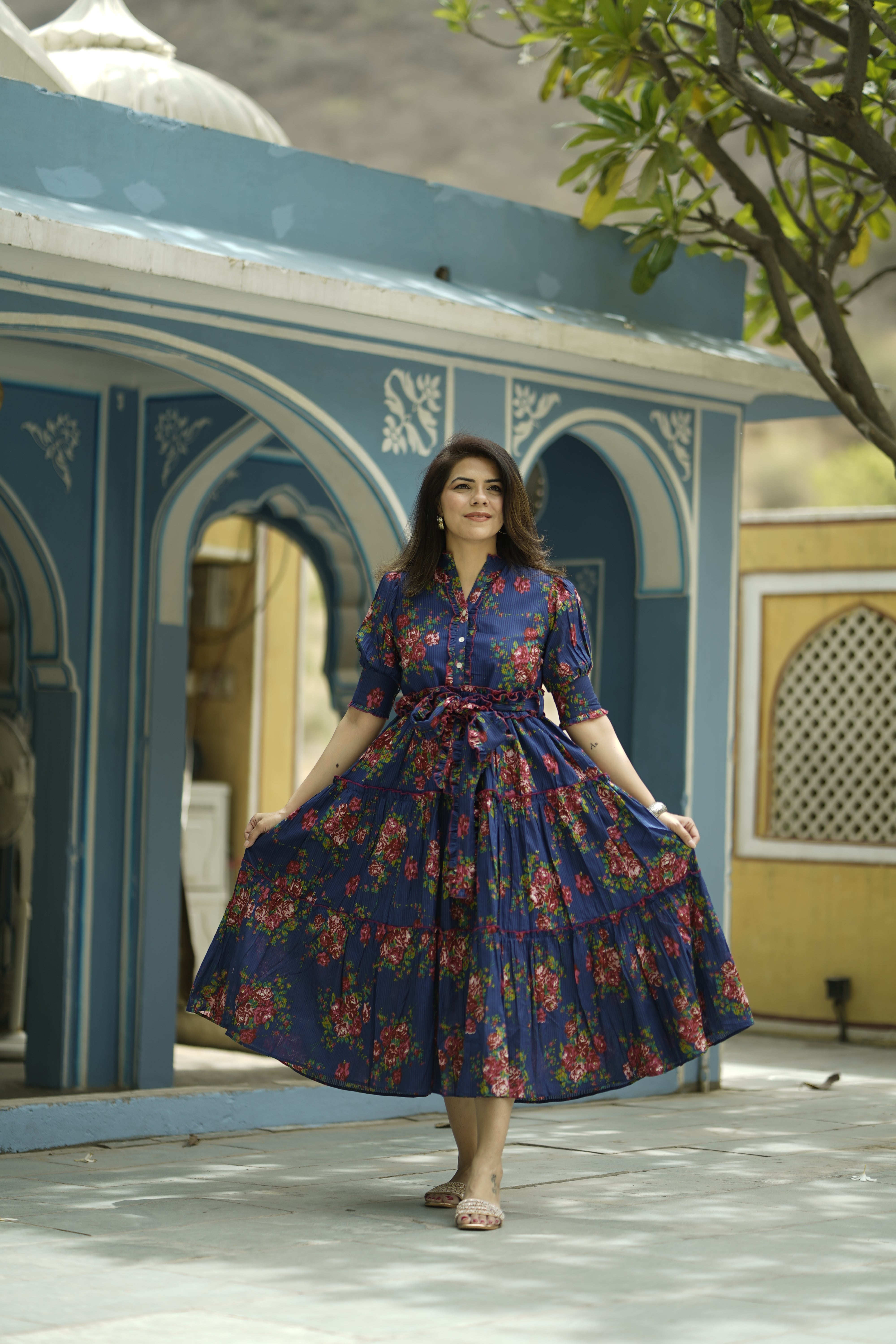 Saumya Dress | Deep Blue