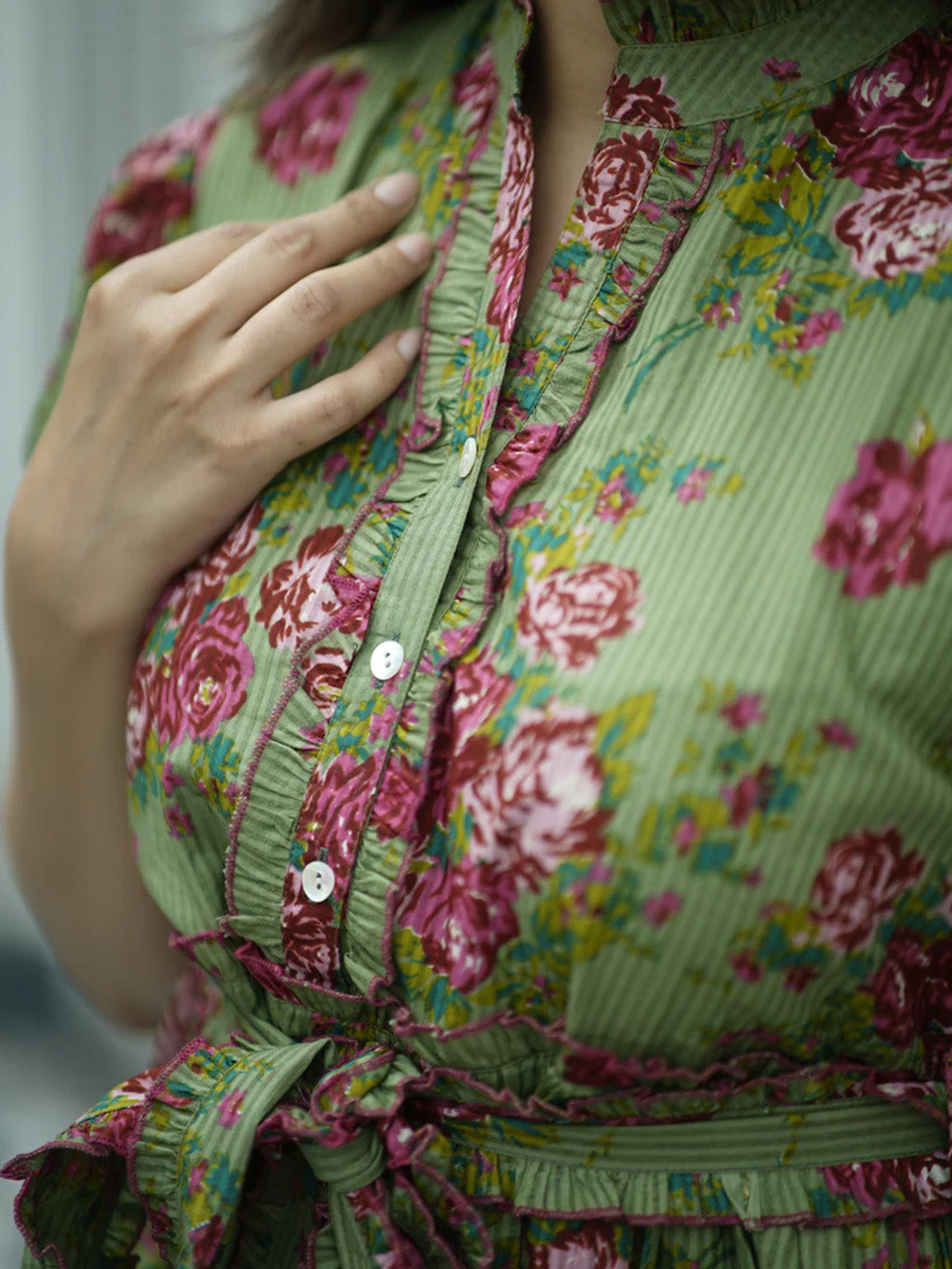 Saumya Dress | Green Garden