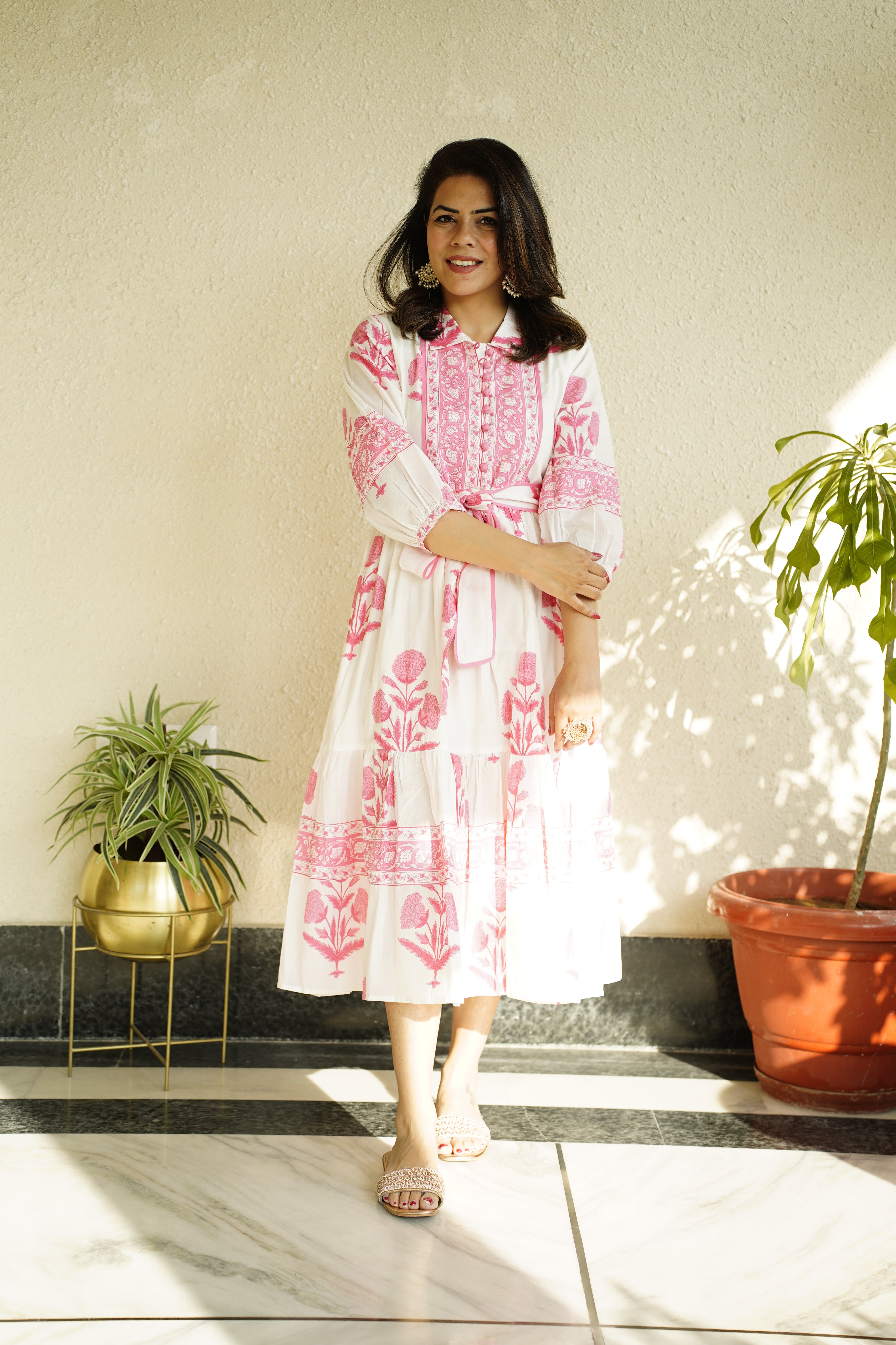 SECONDS | Mughal Print Dress | Blush Pink | 04 S