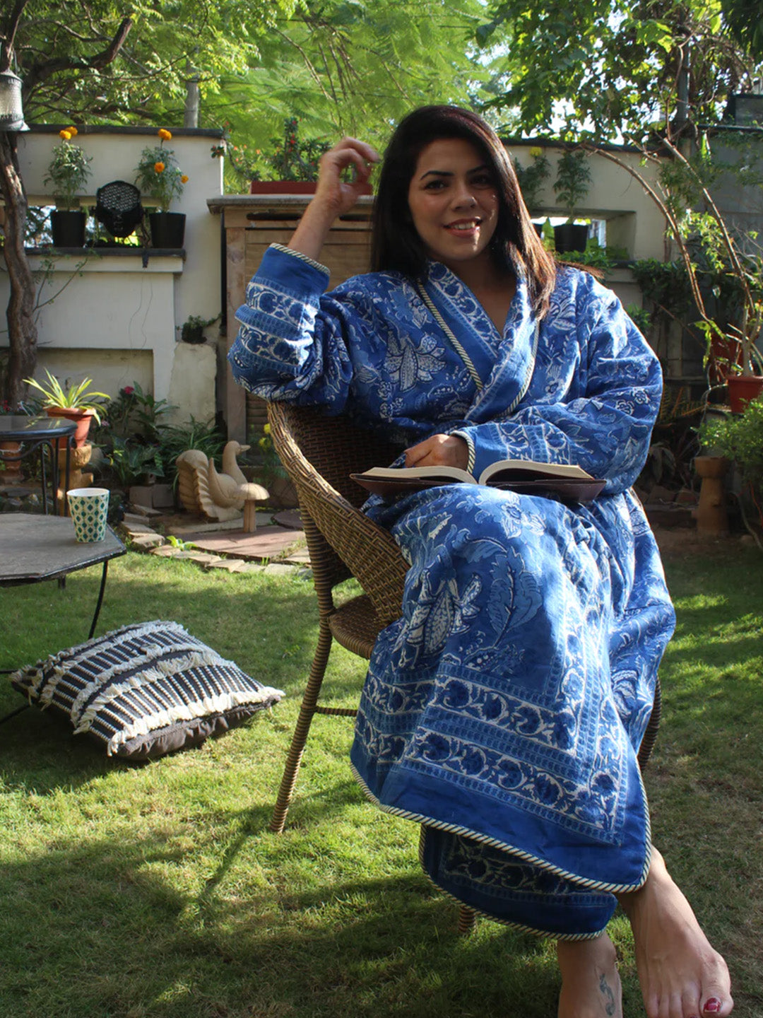 Neelkanth Quilted Cotton Robe