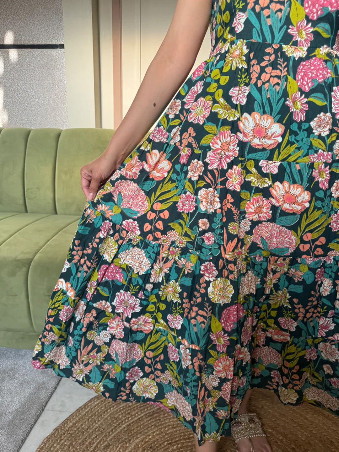 Surya Dress | Indigo Floral