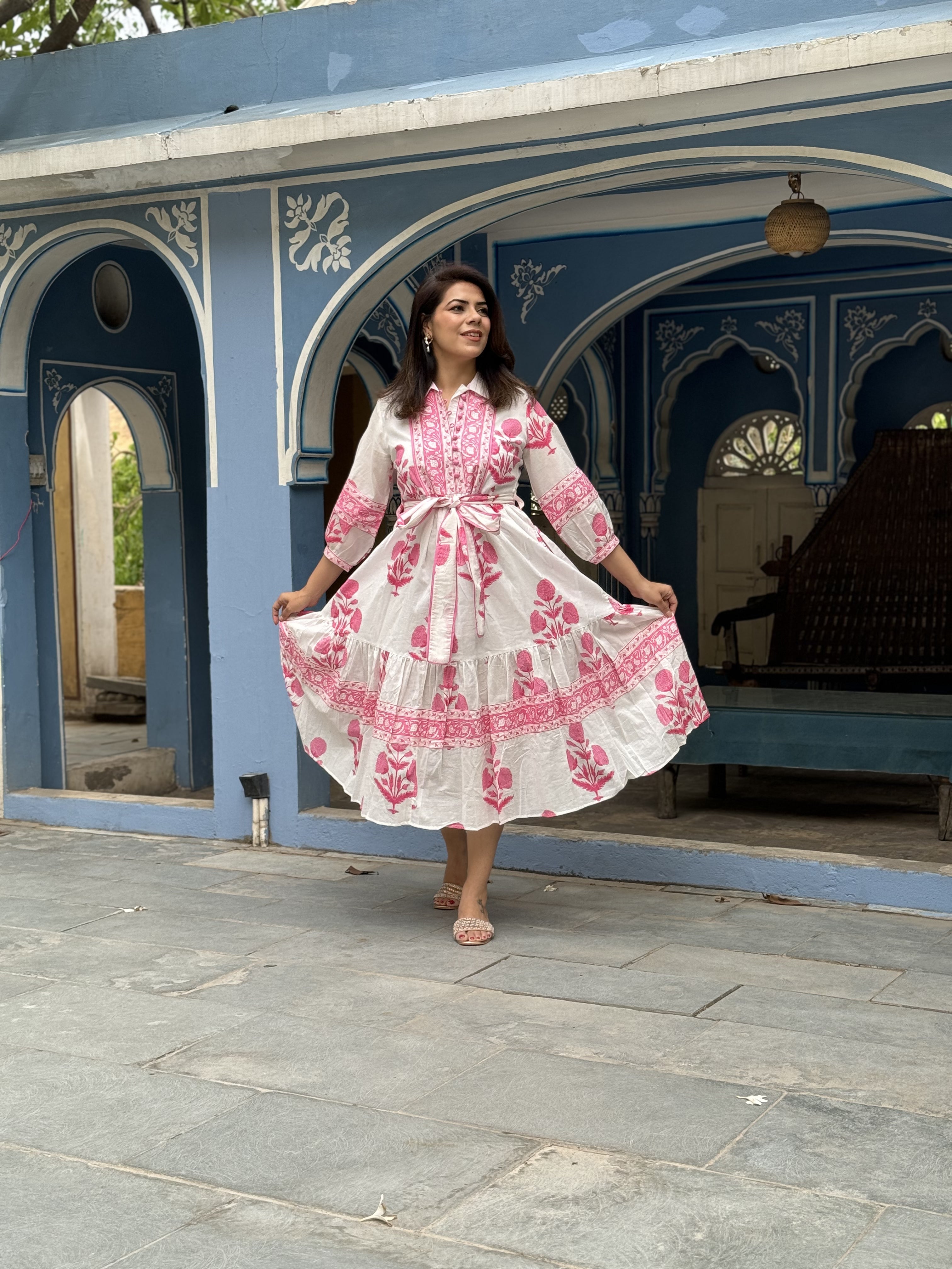 SECONDS | Mughal Print Dress | Blush Pink | 04 S