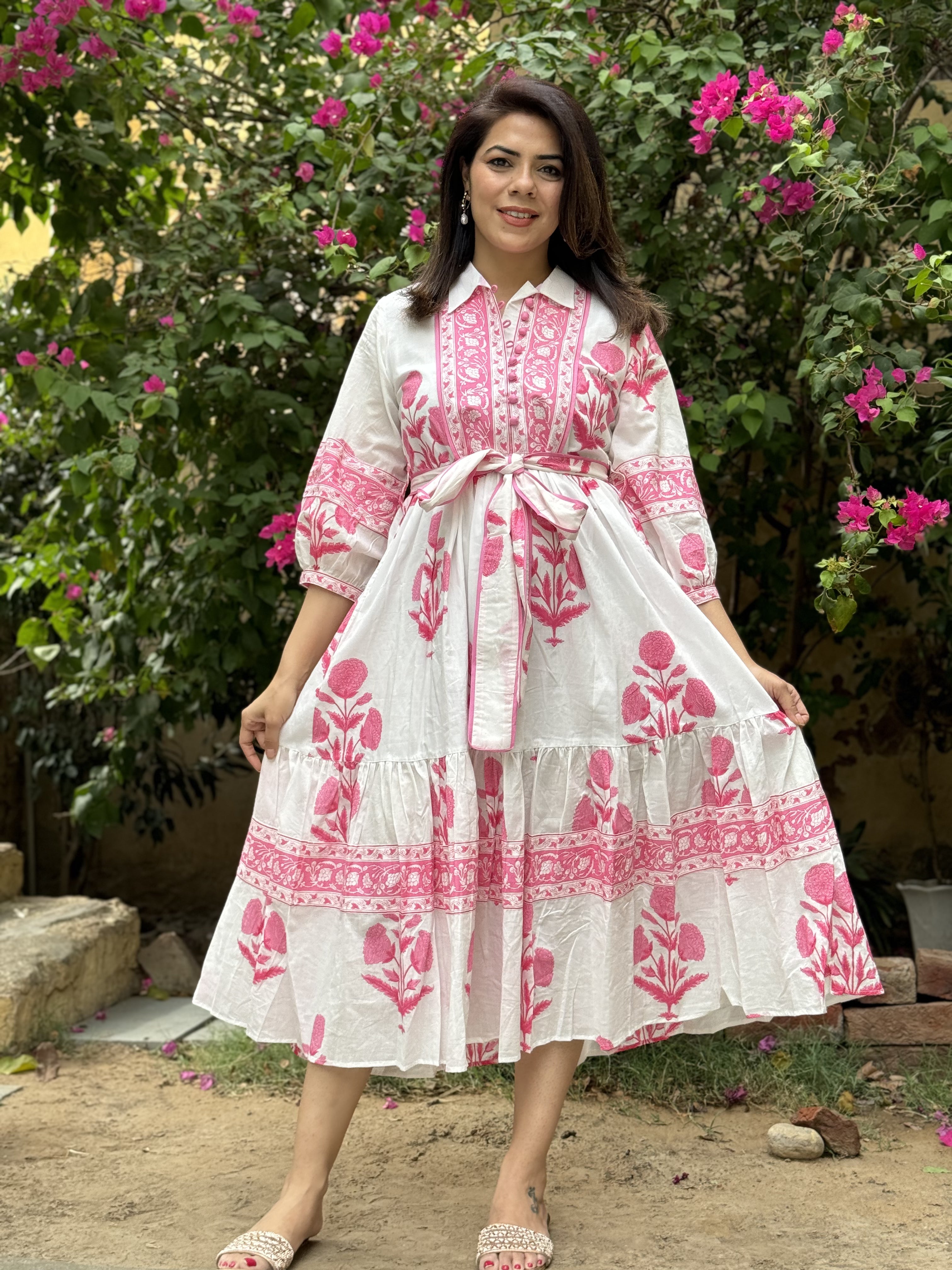 SECONDS | Mughal Print Dress | Blush Pink | 04 S