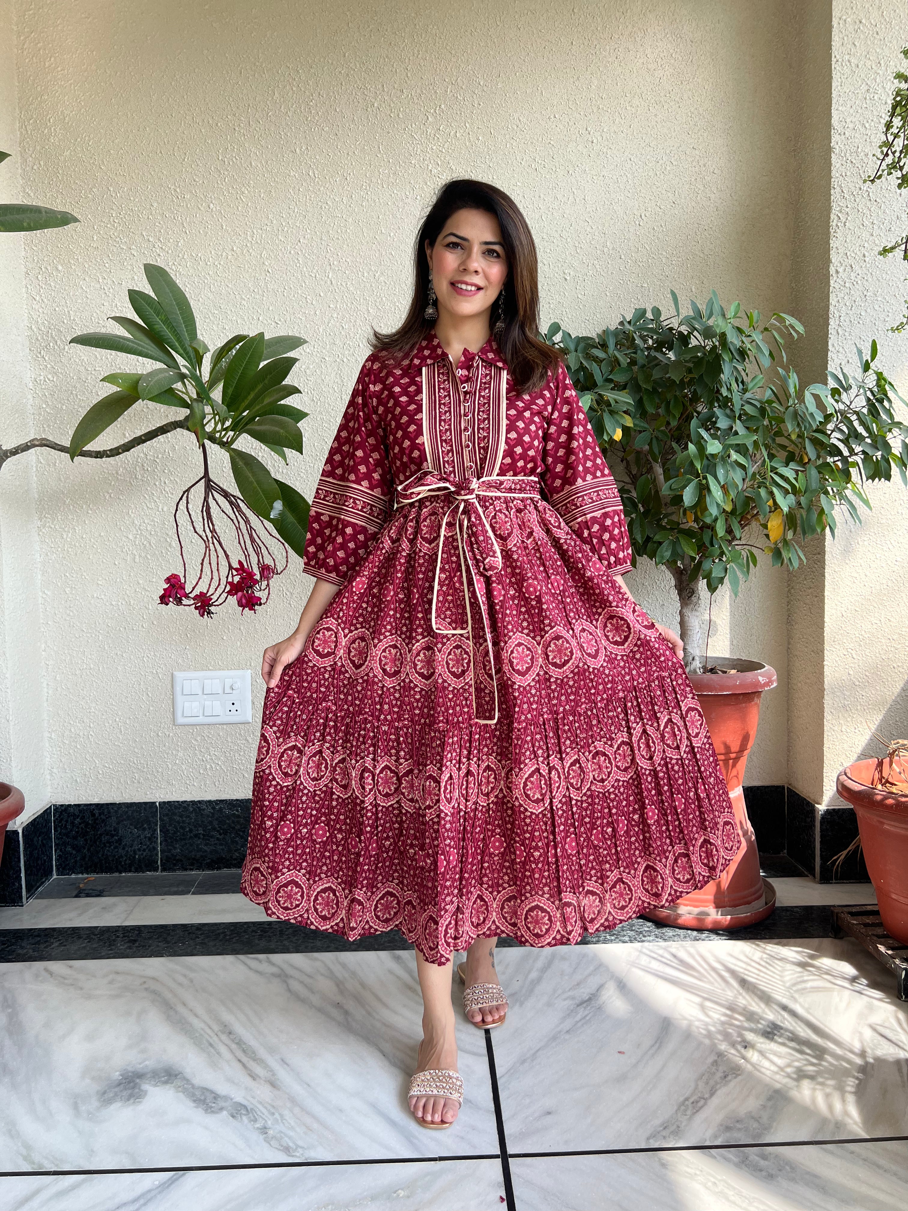Kalyani Dress | Wine