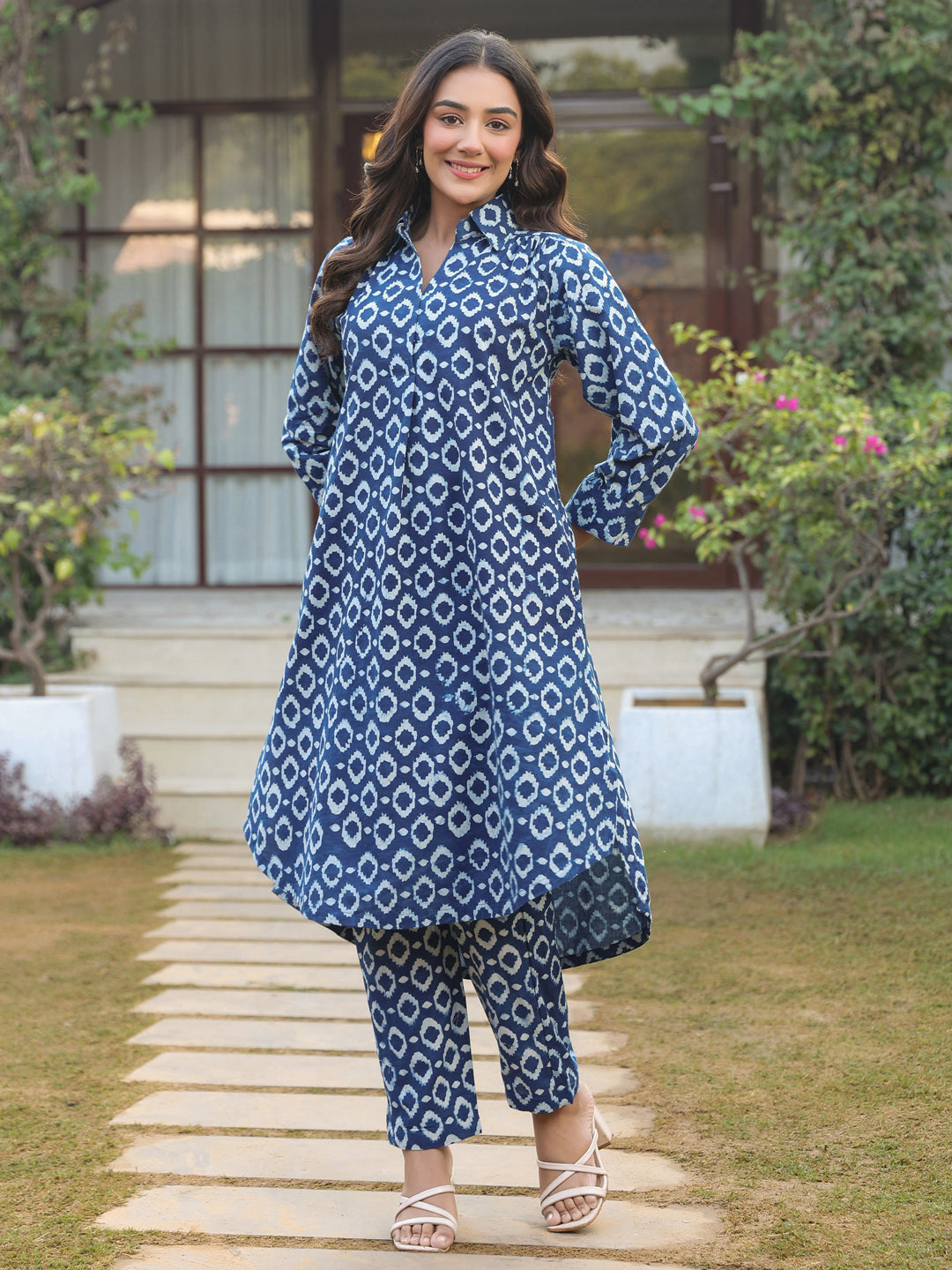 Indigo Handblock Printed Cotton Co-Ord Set