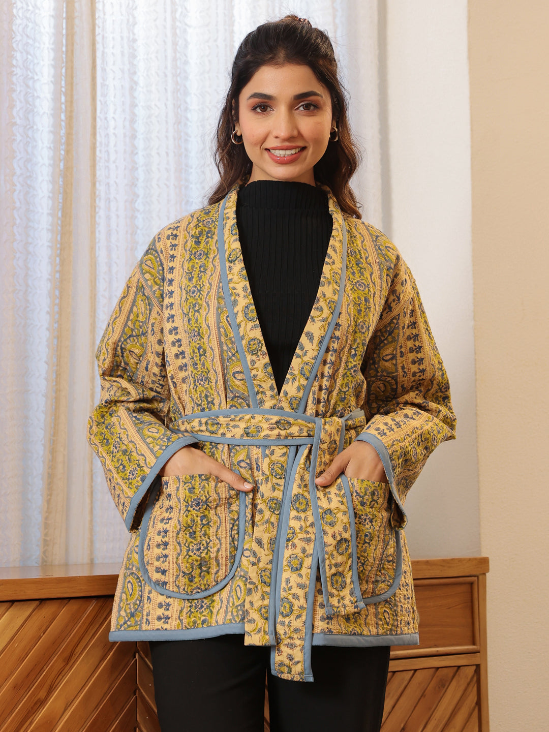 Rustic Firdaus Reversible Quilted Jacket with Pockets