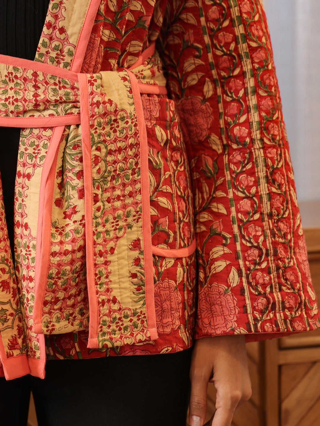 Covent Garden Rose Quilted Jacket with Pockets