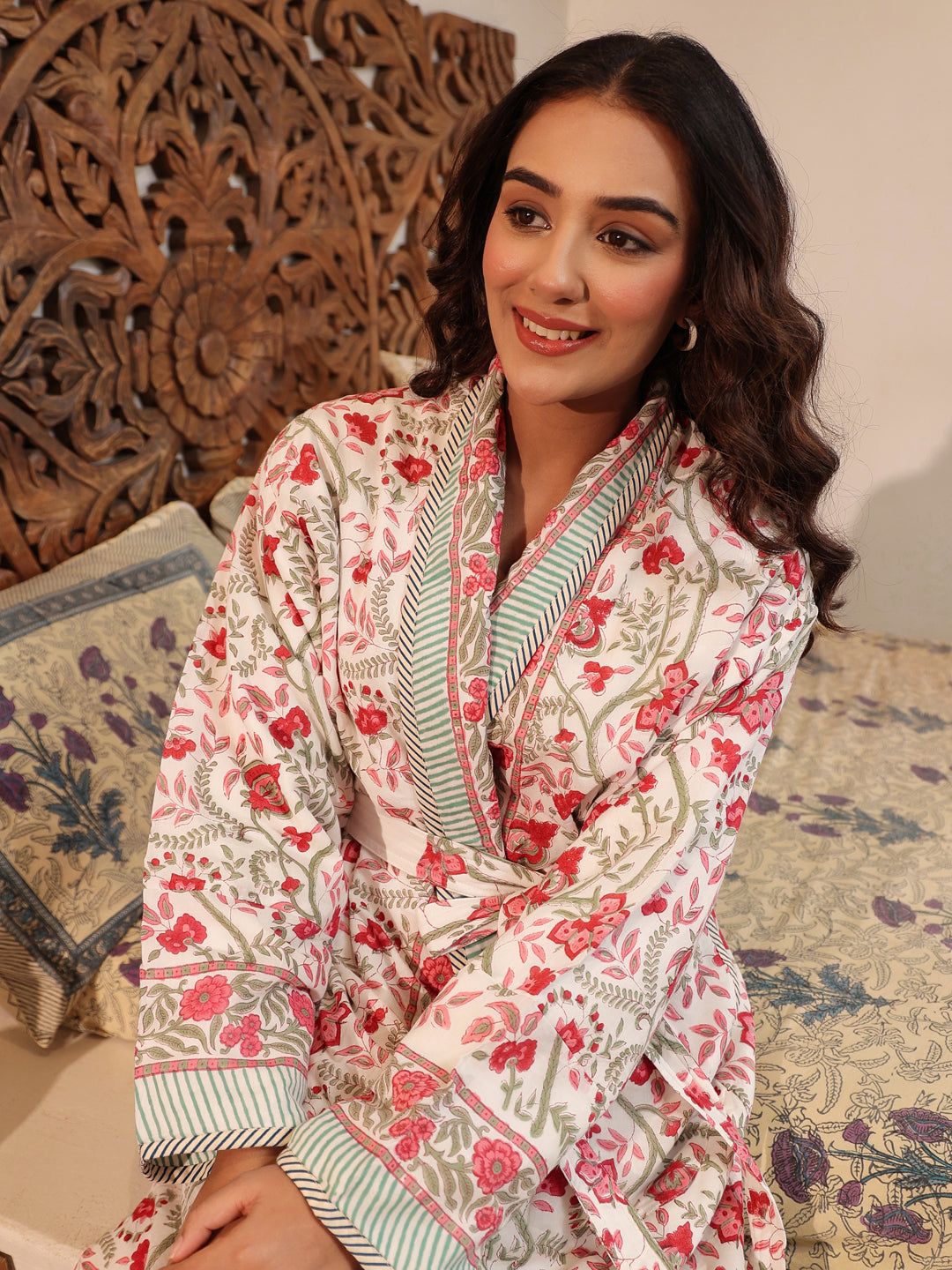 Kashmiri Quilted Reversible Robe
