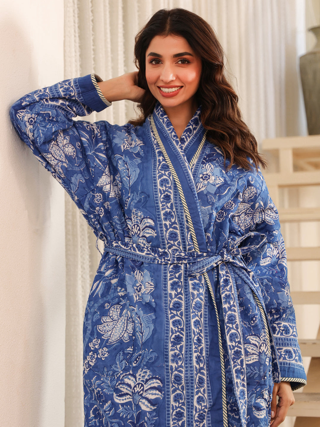 Neelkanth Quilted Cotton Robe