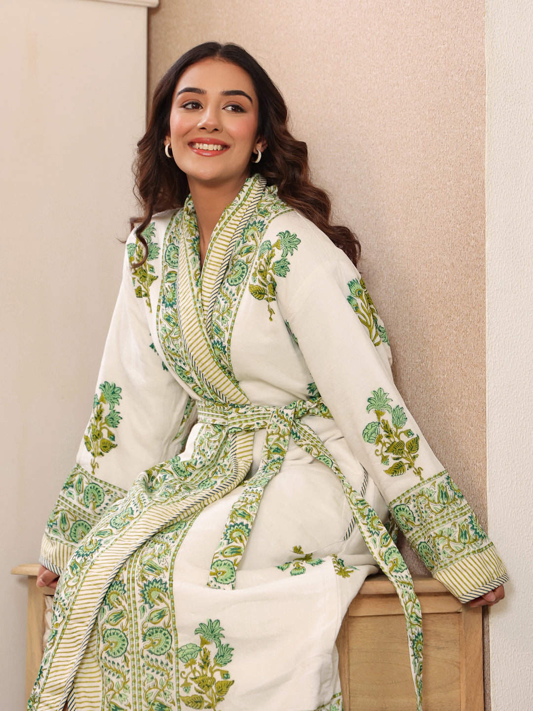 Good Earth Quilted Cotton Robe