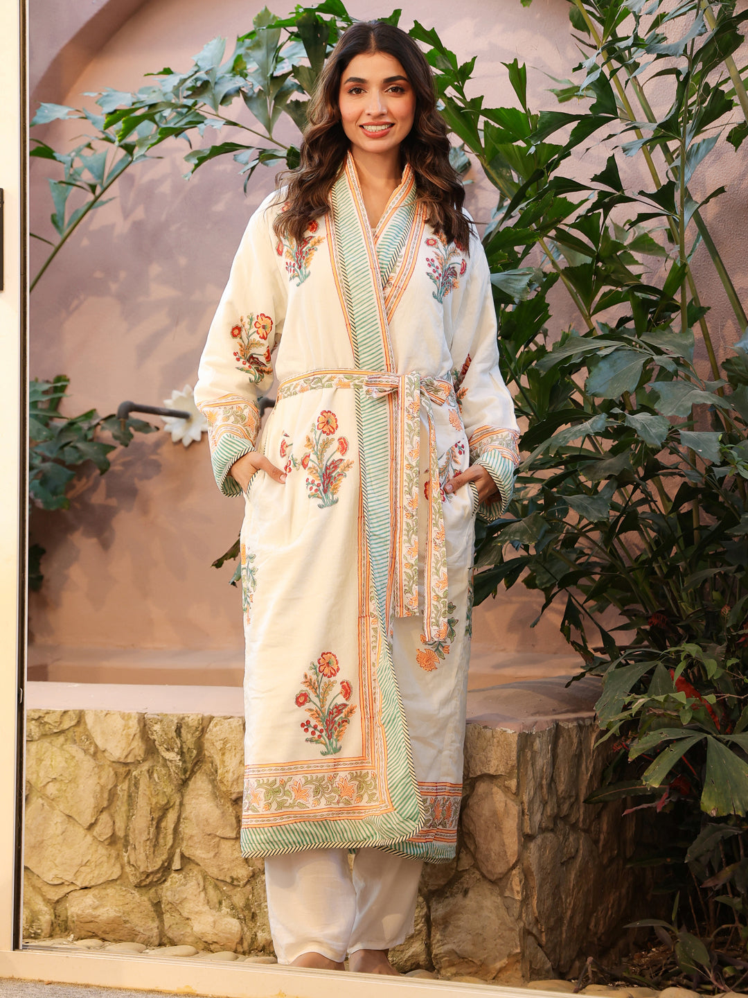 Santra Quilted Cotton Robe