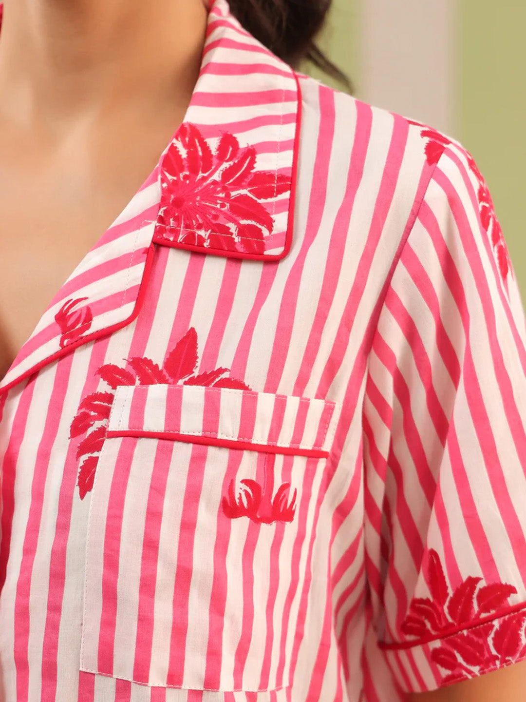 Shanti PJ Top | Pink Palms