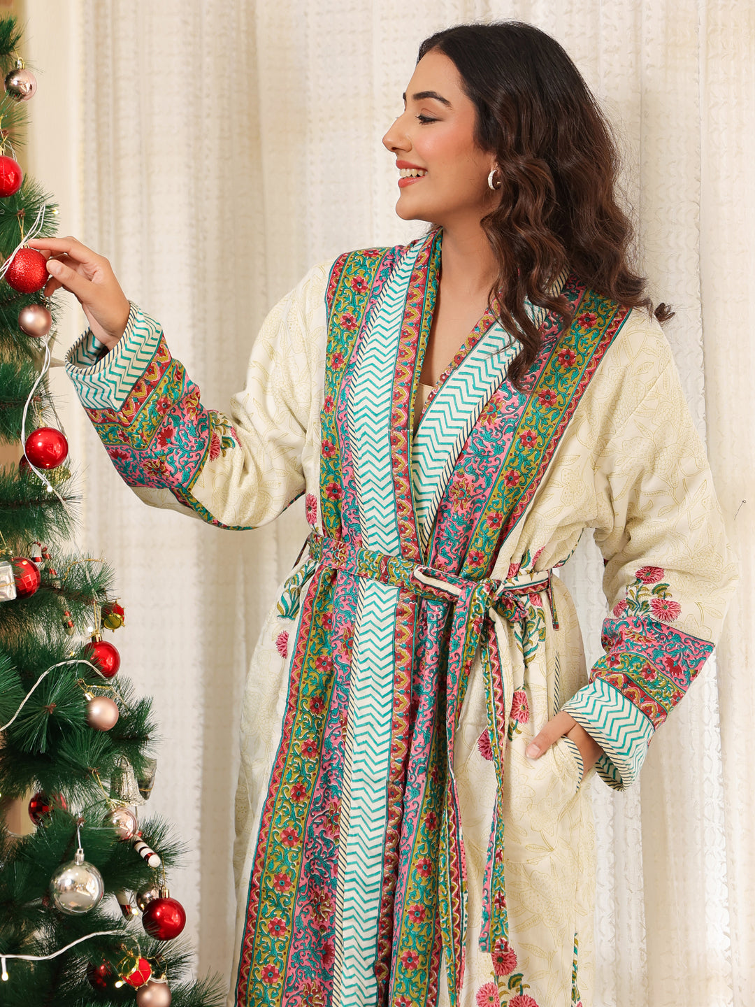 Baagheecha Quilted Cotton Robe