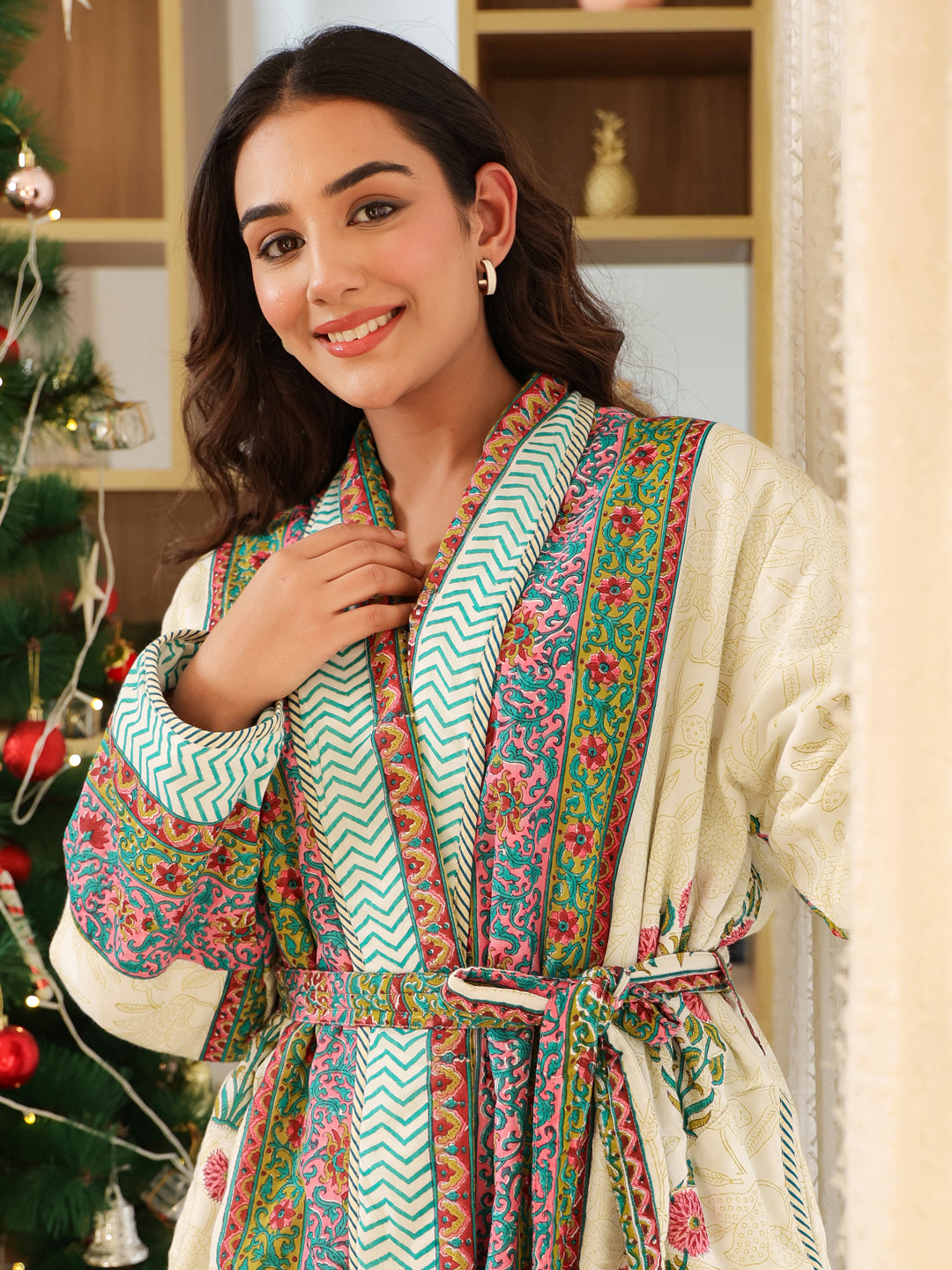 Baagheecha Quilted Cotton Robe