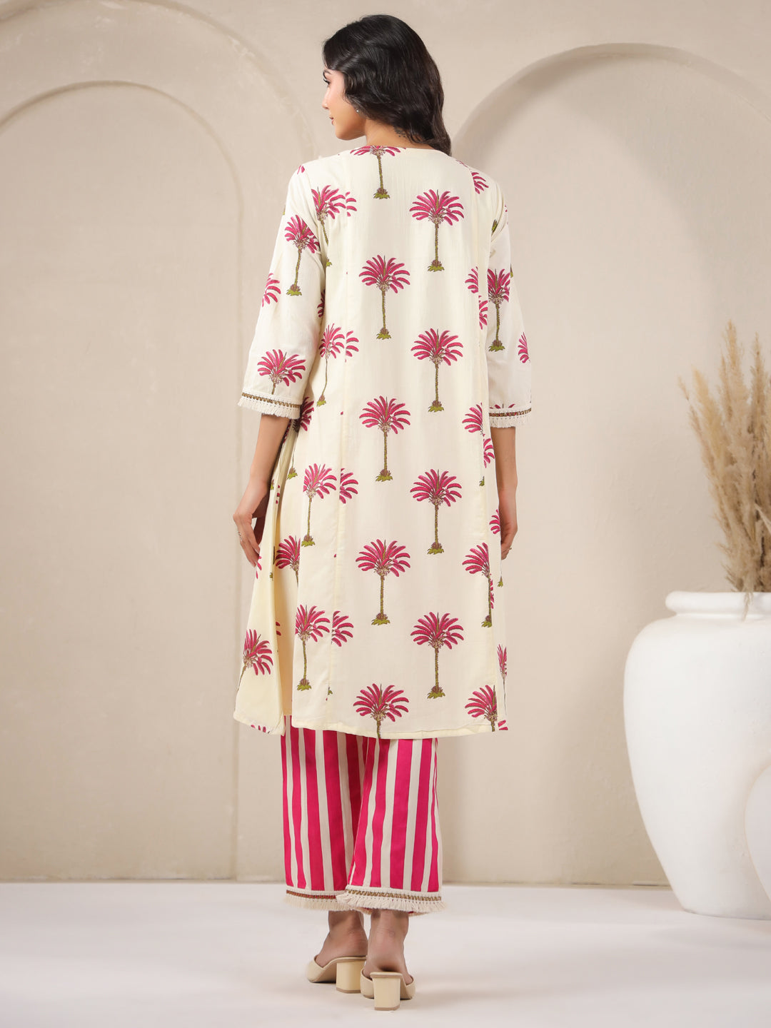 Palm Printed Kurta and Palazzo Set