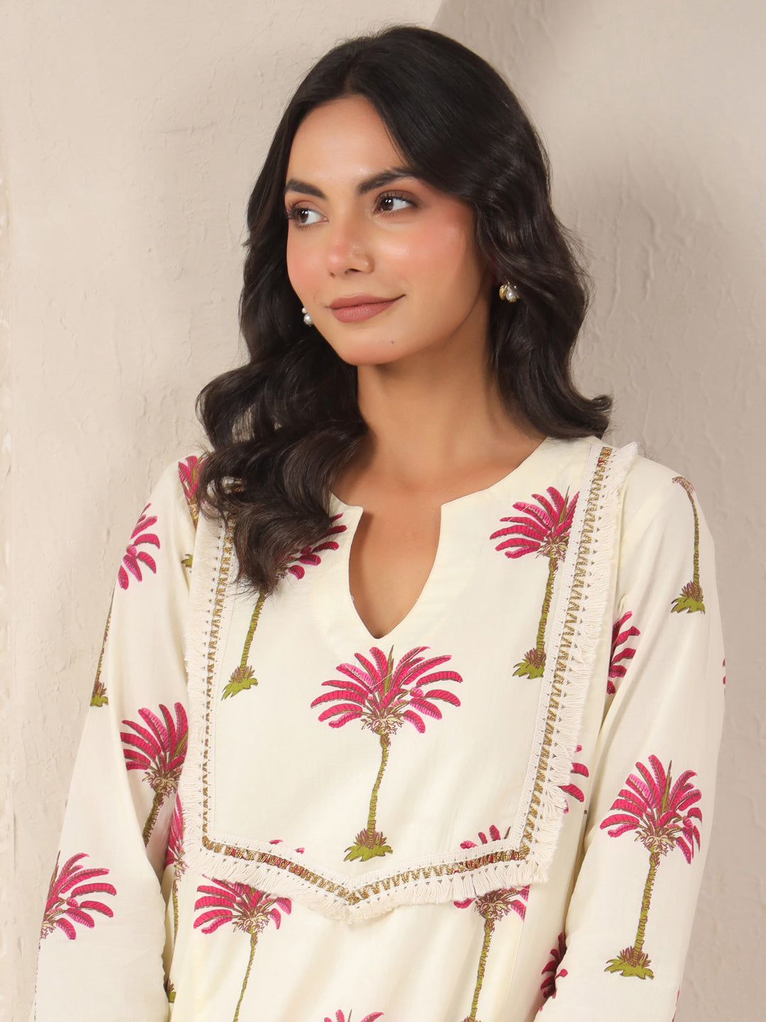 Palm Printed Kurta and Palazzo Set