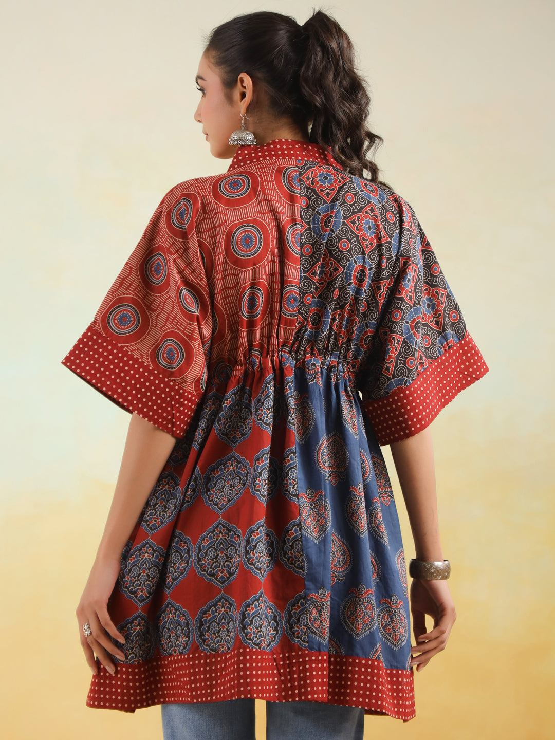 Ajrakh Printed One Size Kaftan Top
