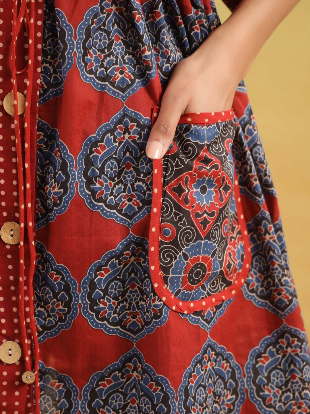 Ajrakh Printed One Size Kaftan Top
