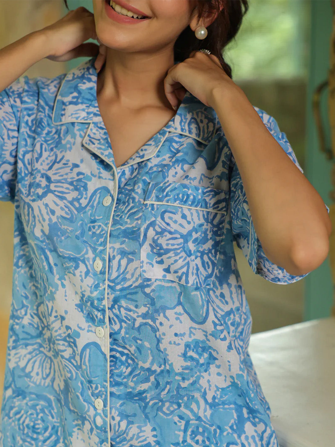 Raja Park PJ Set Short | Sky Blue | Limited Edition