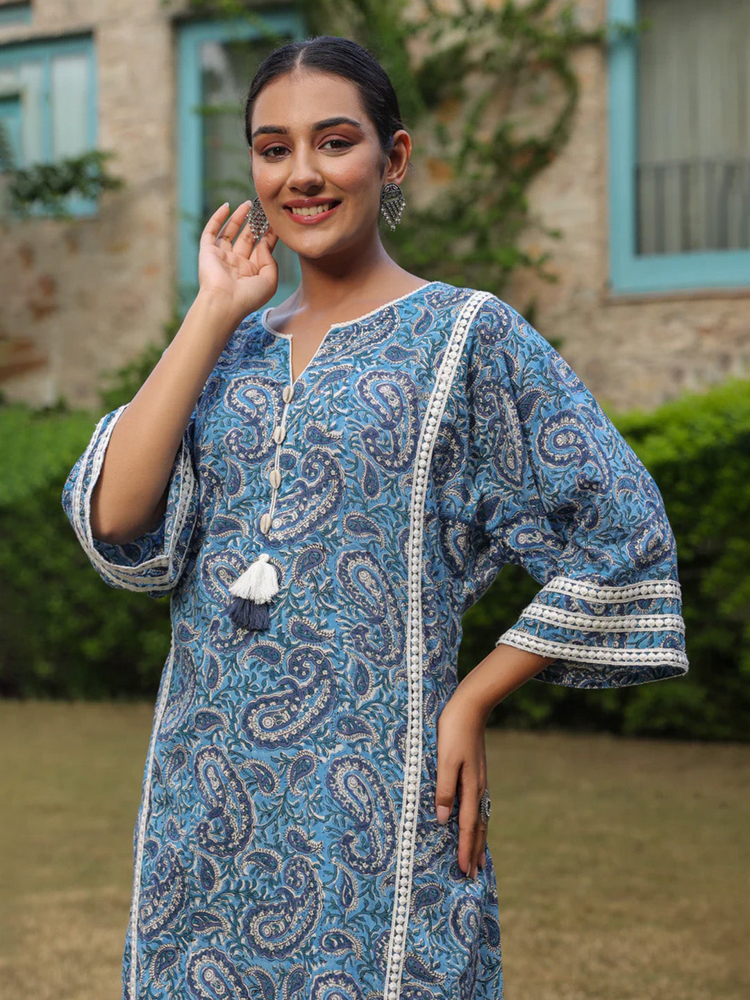Afghani Chogha Set | Blue Paisley