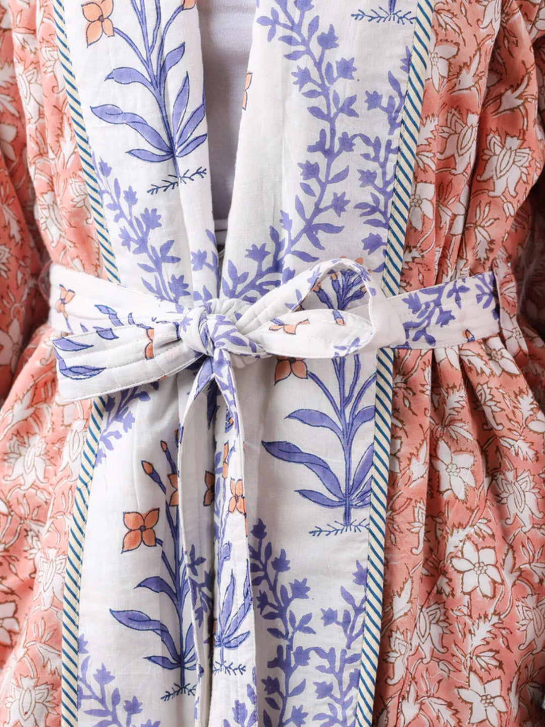 English Rose Floral Quilted Reversible Robe