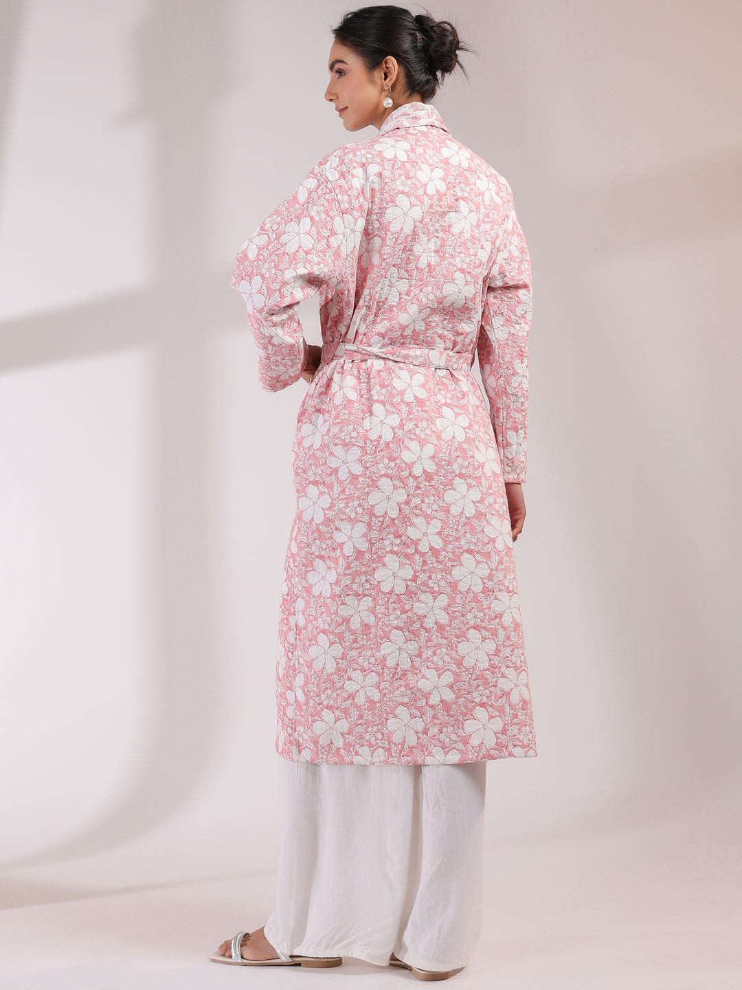 Rose Printed Light Quilted Reversible Cotton Robe