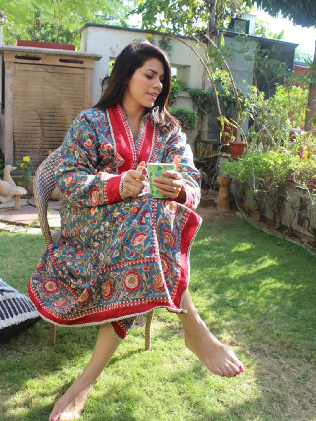 Ranibagh Quilted Cotton Robe