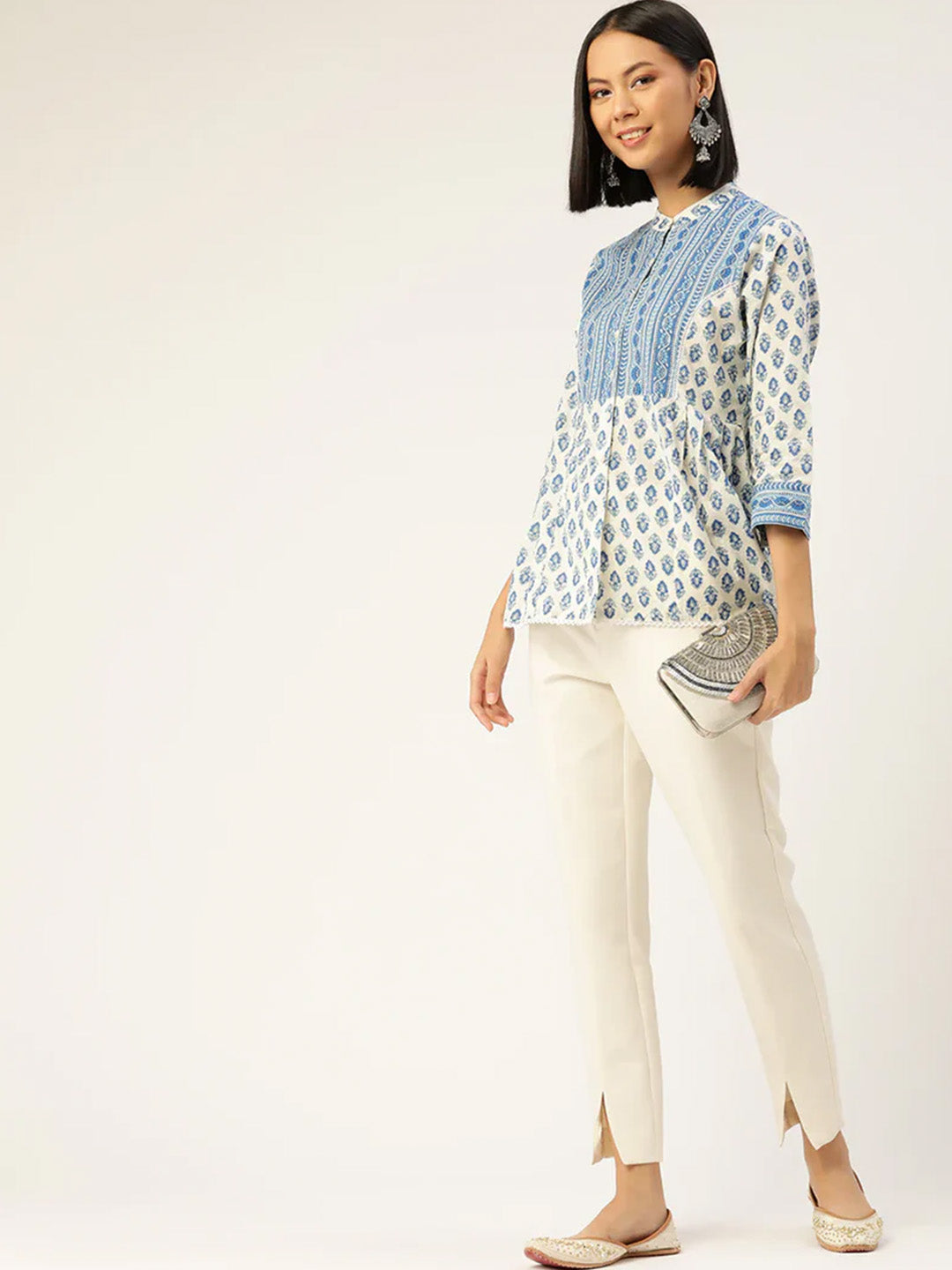 Megha Top | Blue Booti