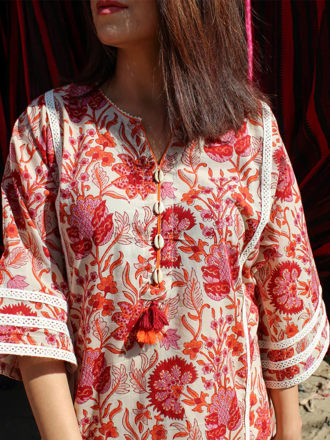 Afghani Chogha Set | Coral