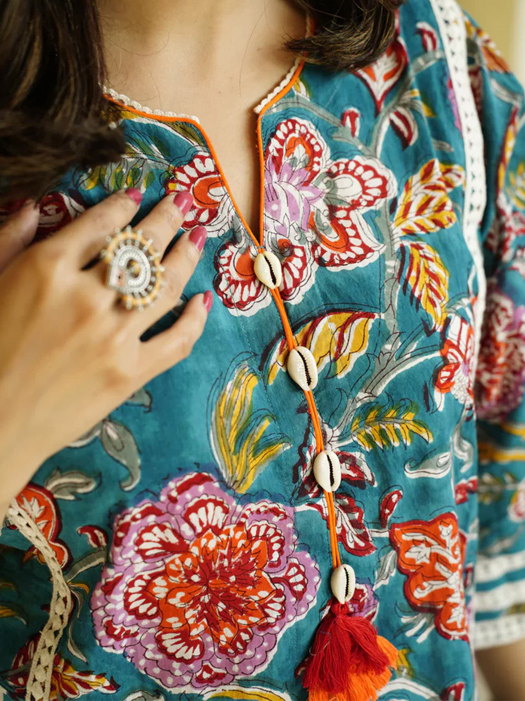 Afghani Chogha Set | Green Floral