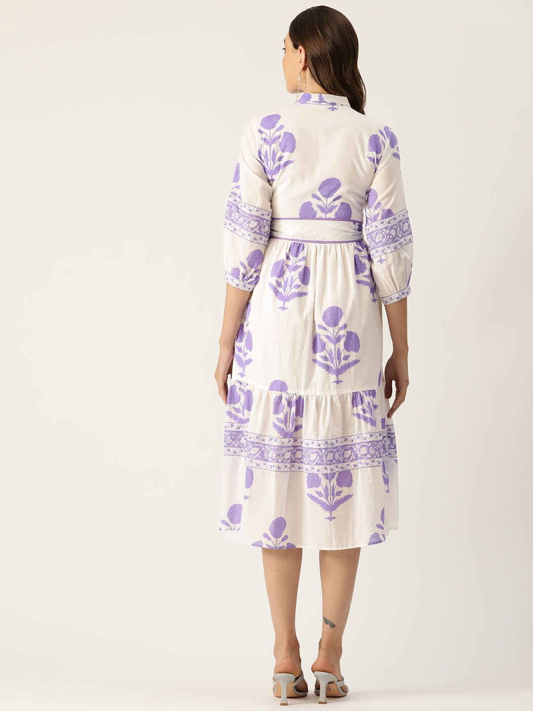 Mughal Print Dress | Lavender