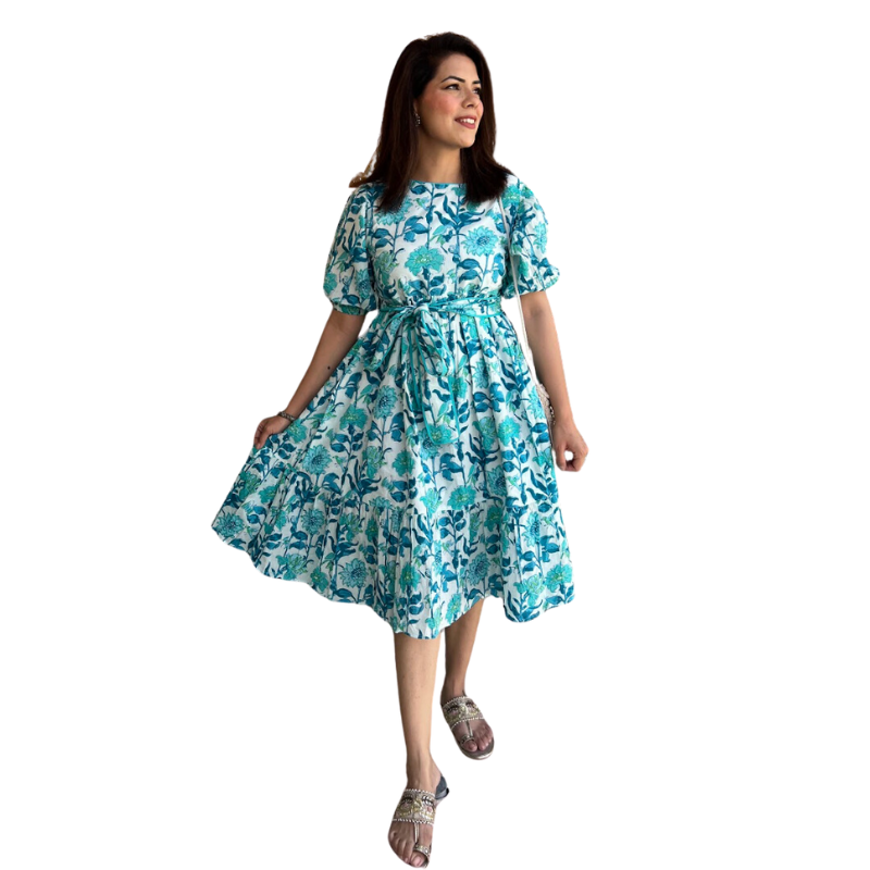 Meethi Dress | Turquoise