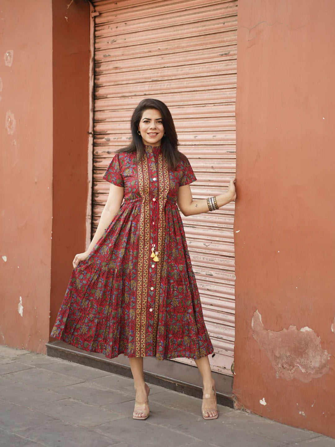 Roshni Dress | Crimson Jungle