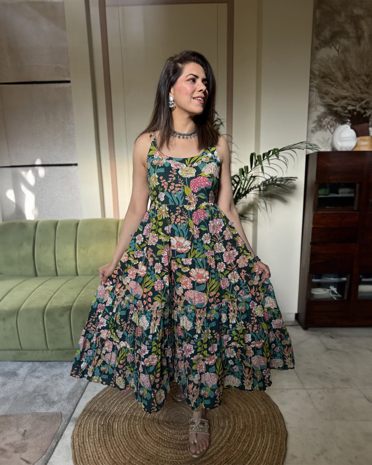 Surya Dress | Indigo Floral