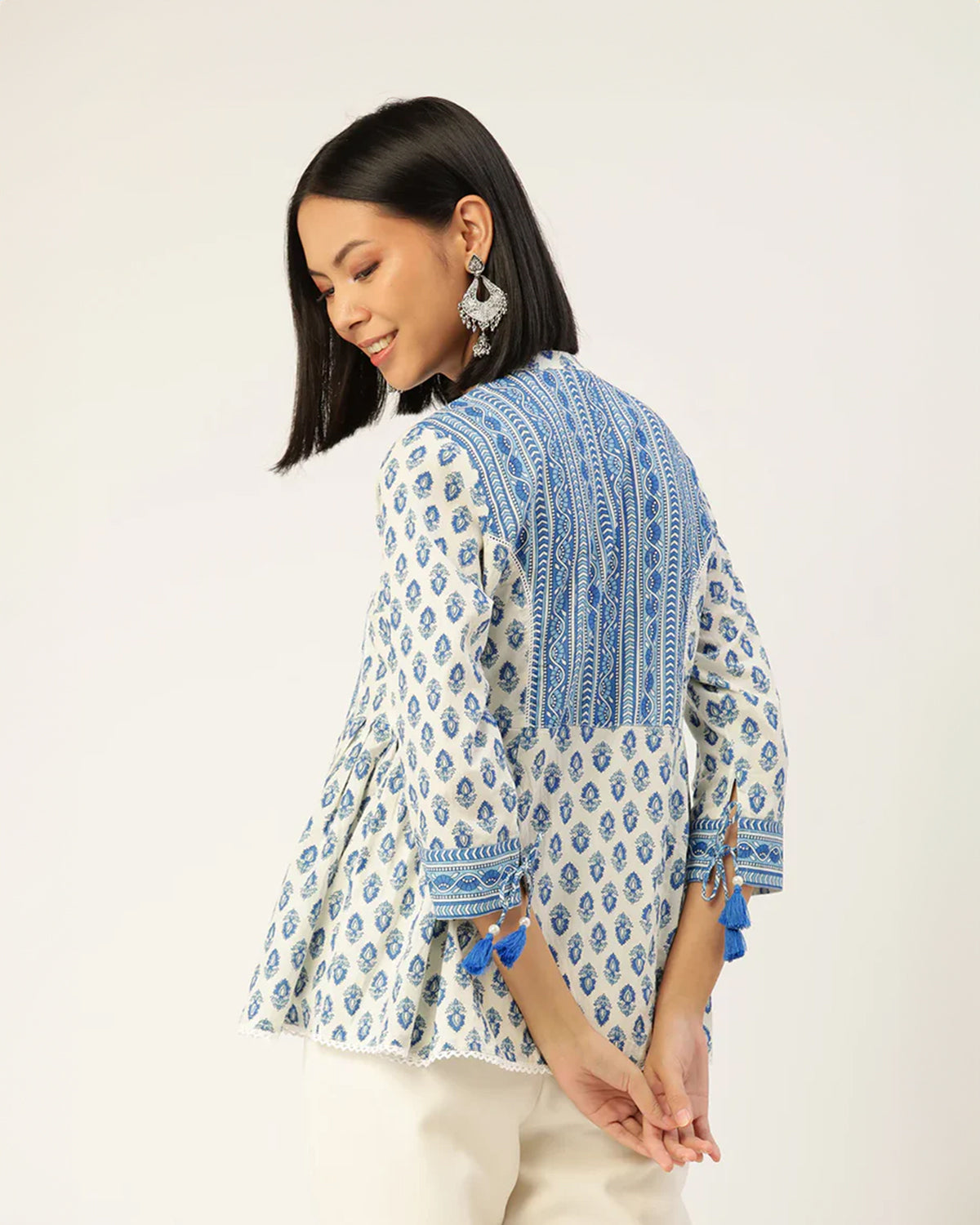 Megha Top | Blue Booti