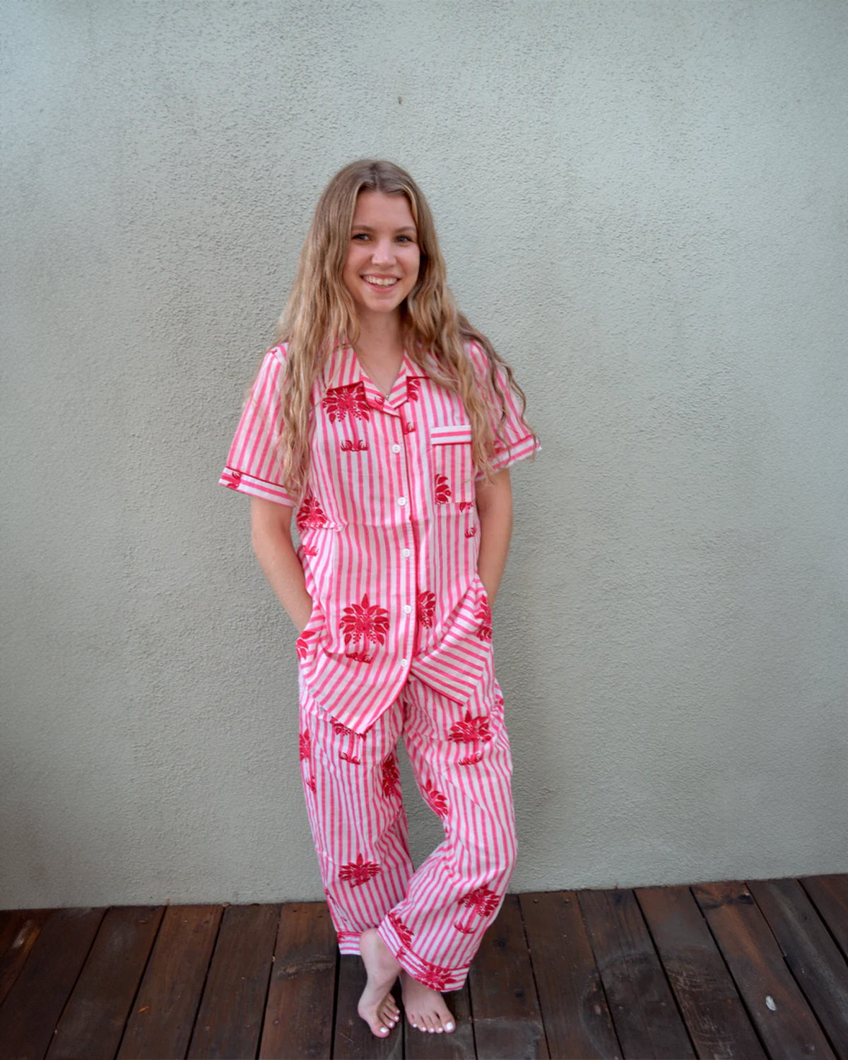 Shanti PJ Pants | Pink Palms