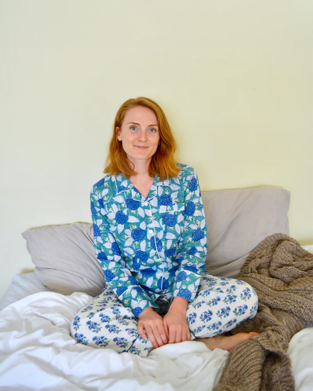 SECONDS | Jodhpur Blue Long Sleep Set | M