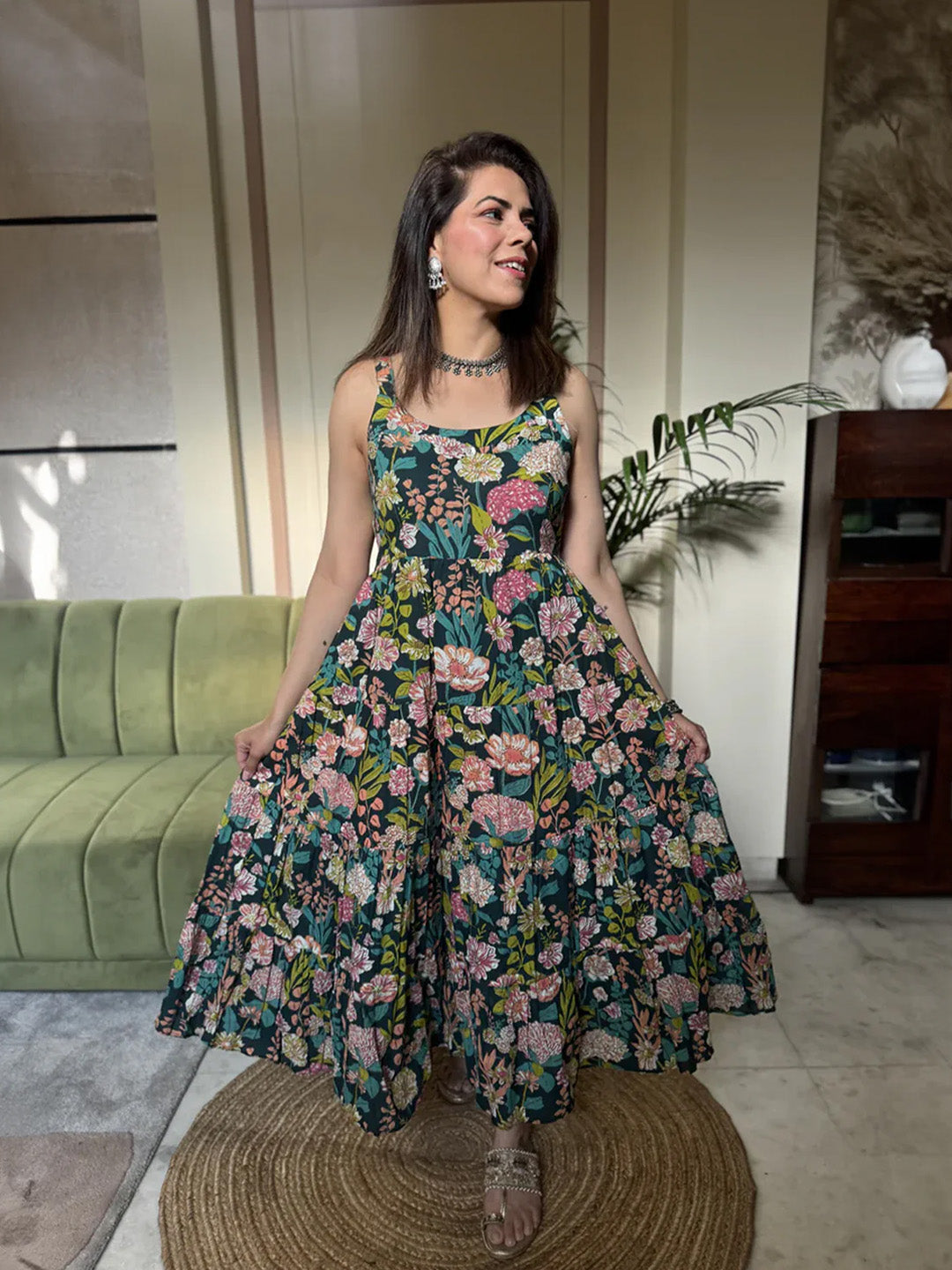 Surya Dress | Indigo Floral