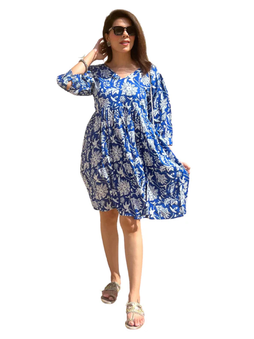 Hawa Mahal Dress | Deep Blue