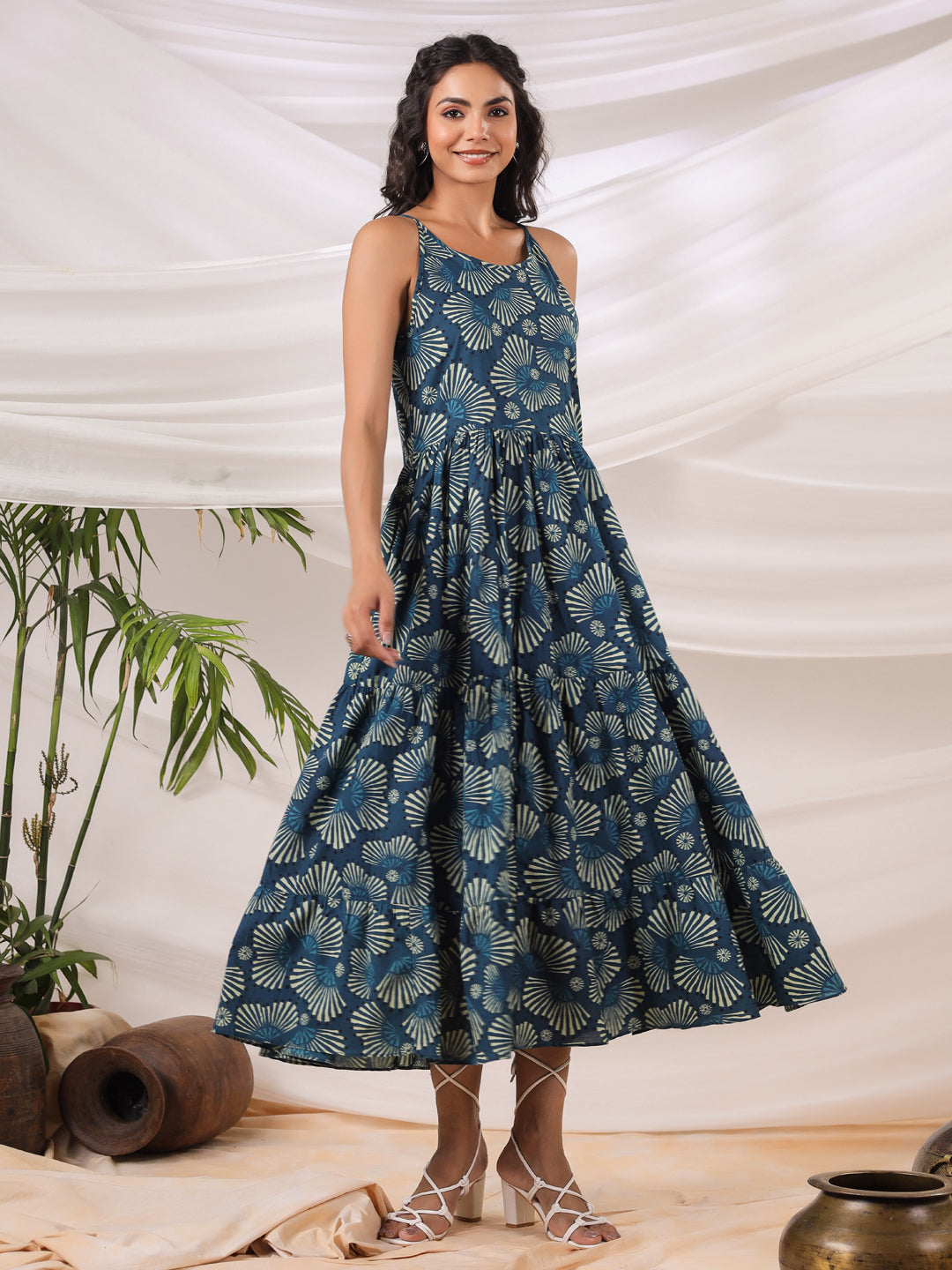 Teal Backless Maxi Dress