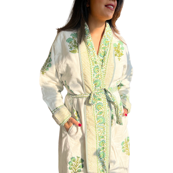 Good Earth Quilted Cotton Robe