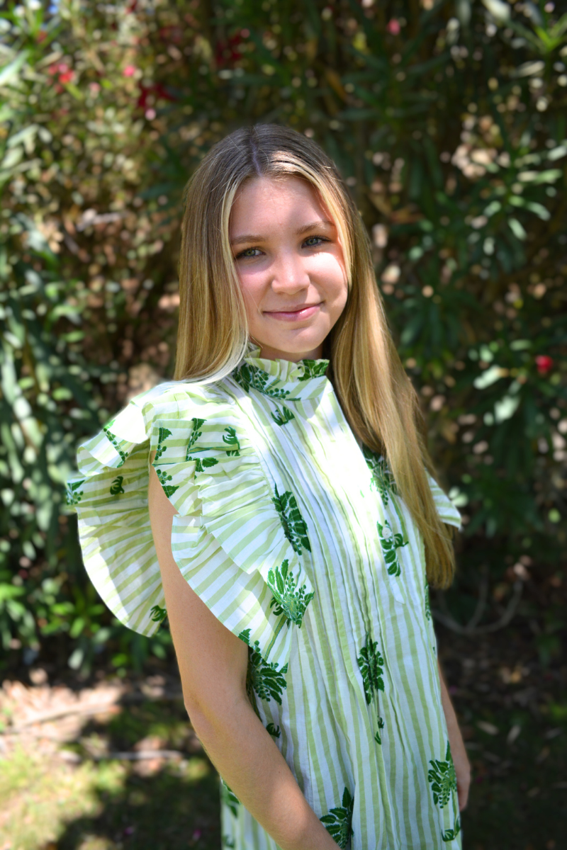 SAMPLE | Ruffle Sleeve Top | Summer Palms