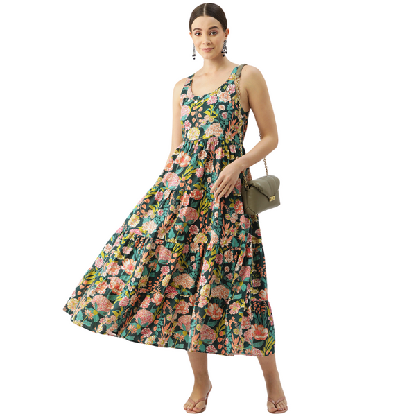 Surya Dress | Indigo Floral
