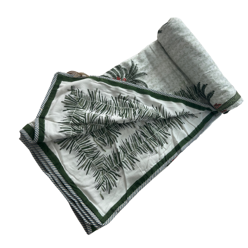 Block Print Twin/Throw Dohar Quilt | Palm Springs